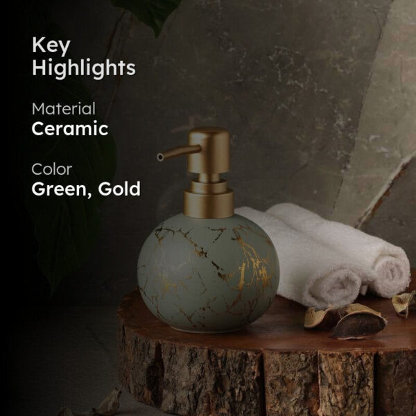 Marble Texture Soap Dispenser (Turquoise)- Round Marble Texture Soap Dispenser (Turquoise)- Round