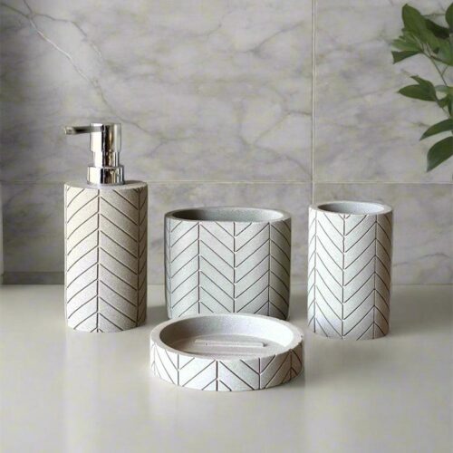 Nio Polyresin Bathroom Set - Four Piece Set