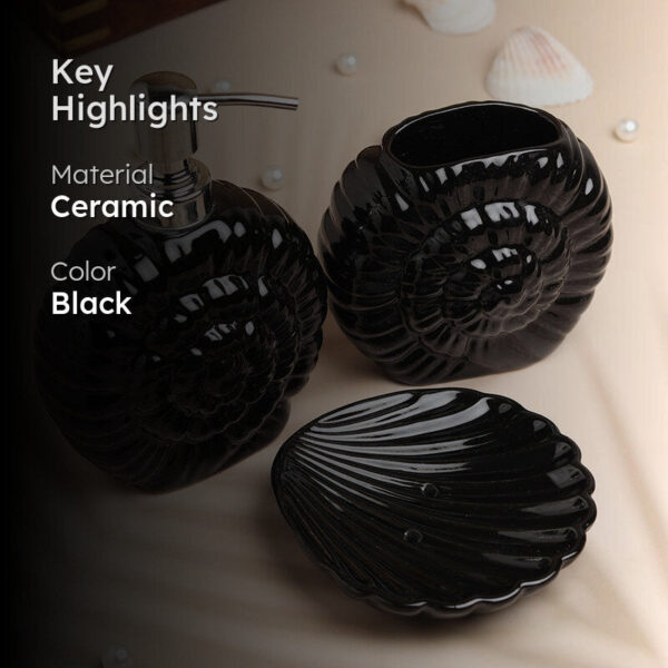 Ocean Noir Ceramic Bathroom Set - Three Piece Set