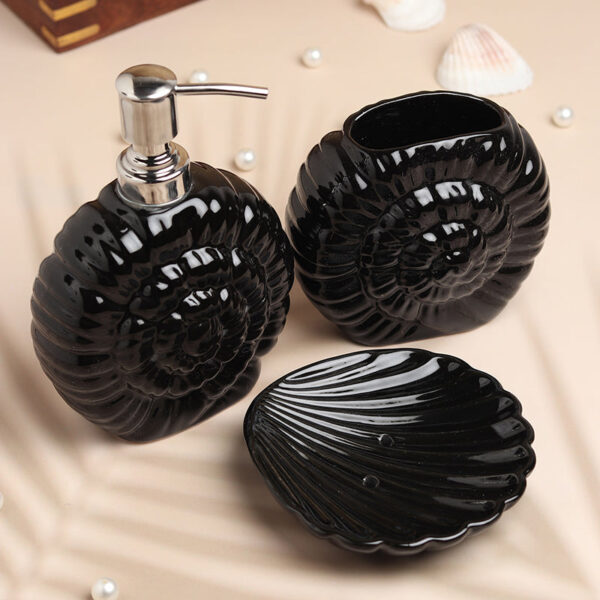 Ocean Noir Ceramic Bathroom Set - Three Piece Set