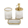 Roma Crystal Cut Bathroom Set - Gold