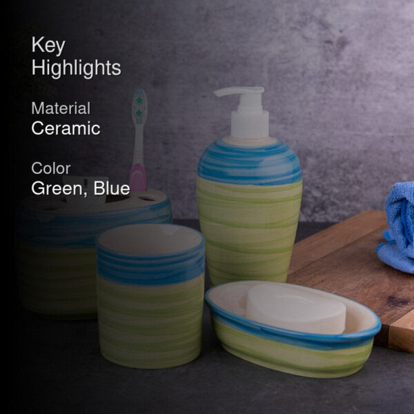 Souk Sips Ceramic Bathroom Set - Four Piece Set