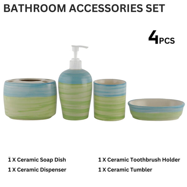 Souk Sips Ceramic Bathroom Set - Four Piece Set