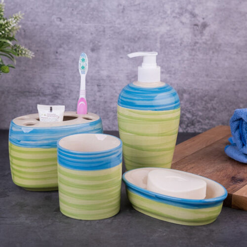 Souk Sips Ceramic Bathroom Set - Four Piece Set