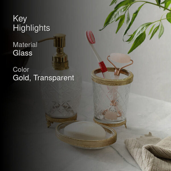 Starry Crystal Cut Bathroom Set - Gold Starry Crystal Cut Bathroom Set - Gold