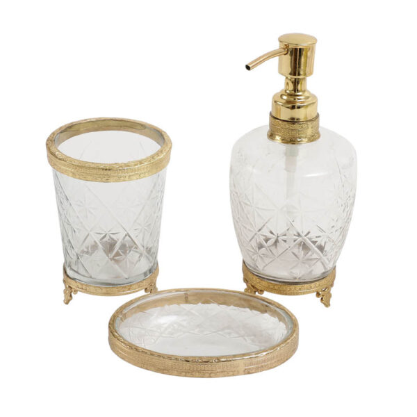 Starry Crystal Cut Bathroom Set - Gold Starry Crystal Cut Bathroom Set - Gold