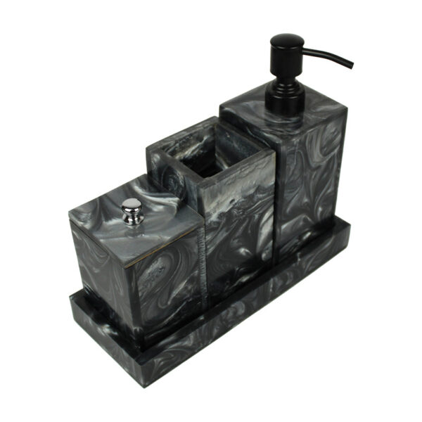 Svela Resin Bathroom Set (Black) - Four Piece Set