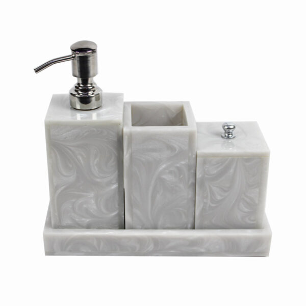 Svela Resin Bathroom Set (Grey) - Four Piece Set