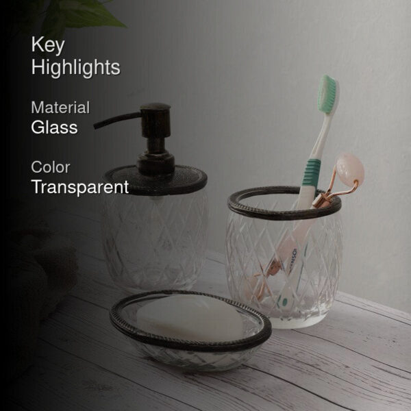 Viara Diamond Bathroom Set - Black