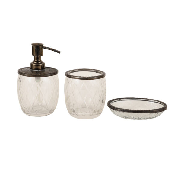 Viara Diamond Bathroom Set - Black