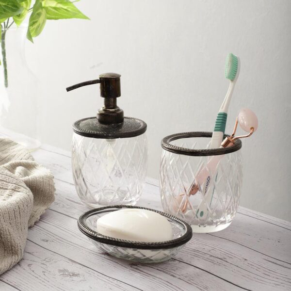 Viara Diamond Bathroom Set - Black