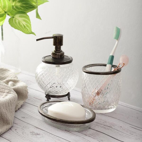 Vyra Crystal Bathroom Set - Black Vyra Crystal Bathroom Set - Black