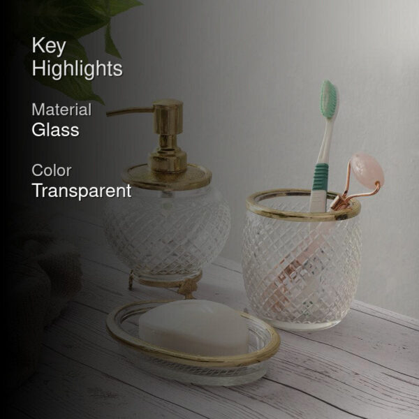 Vyra Crystal Bathroom Set - Gold