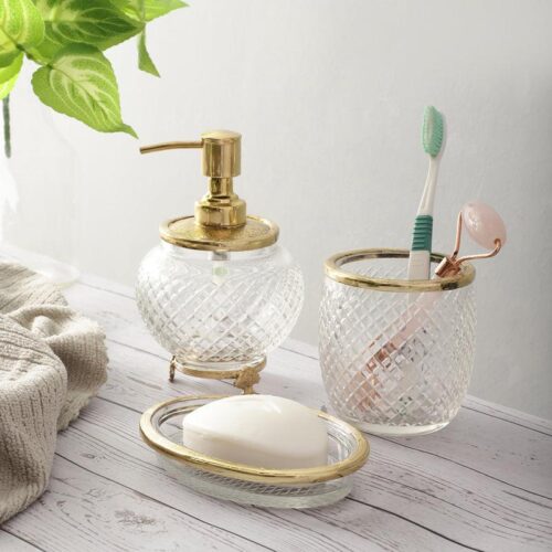 Vyra Crystal Bathroom Set - Gold