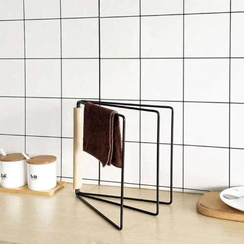 Wipe Mate Black Foldable Napkin Holder - Modern Carbon Steel Design