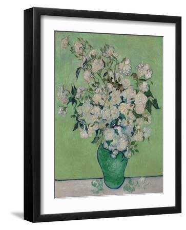 A Vase of Roses, 1890 - Black Framed Art Print Wall Art, 12x16