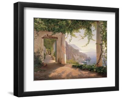 Amalfi Cappuccini - Black Framed Art Print Wall Art, 12x9