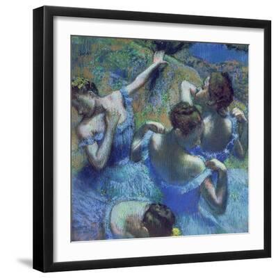Blue Dancers, circa 1899 - Black Framed Art Print Wall Art, 16x16
