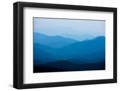 Blue Mountains, Blue Ridge Parkway, Virginia - Black Framed Art Print Wall Art, 12x8