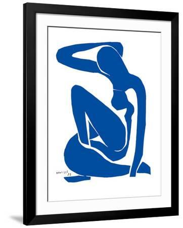 Blue Nude - Black Framed Art Print Wall Art, 24x32