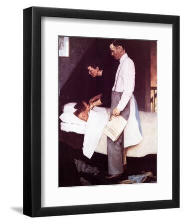 "Freedom From Fear", March 13,1943 - Black Framed Art Print Wall Art, 9x12