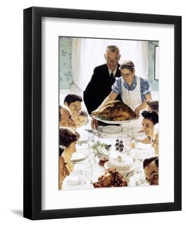 "Freedom From Want", March 6,1943 - Black Framed Art Print Wall Art, 9x12