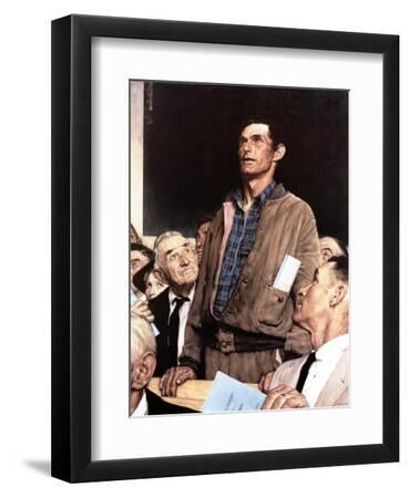 "Freedom Of Speech", February 21,1943 - Black Framed Art Print Wall Art, 9x12