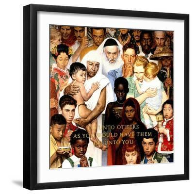 "Golden Rule" (Do unto others), April 1,1961 - Black Framed Art Print Wall Art, 16x16