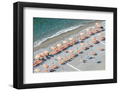 Italy, Amalfi Coast, Positano Beach - Black Framed Art Print Wall Art, 12x8