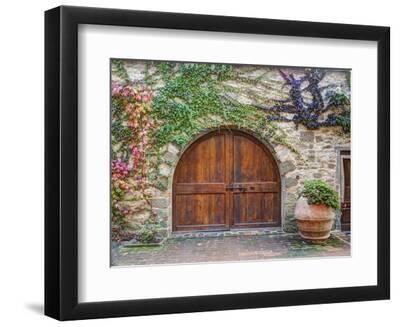 Italy, Tuscany, Chianti Region. This Is the Castello D'Albola Estate - Black Framed Art Print Wall Art, 12x9