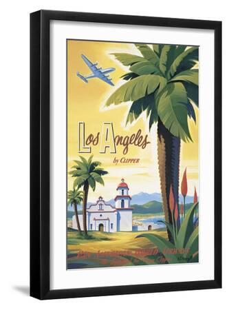 Los Angeles by Clipper - Black Framed Art Print Wall Art, 12x18