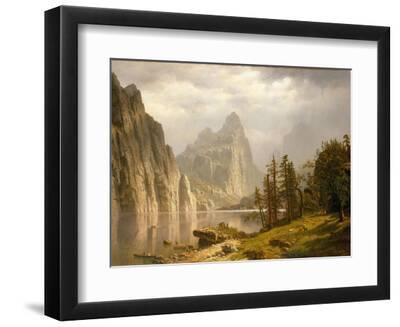 Merced River, Yosemite Valley, 1866 - Black Framed Art Print Wall Art, 12x9