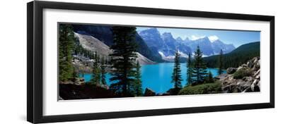 Moraine Lake Banff National Park Alberta Canada - Black Framed Art Print Wall Art, 24x8
