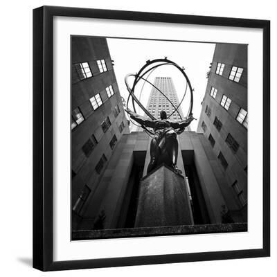 NYC Rockefellar - Black Framed Art Print Wall Art, 16x16