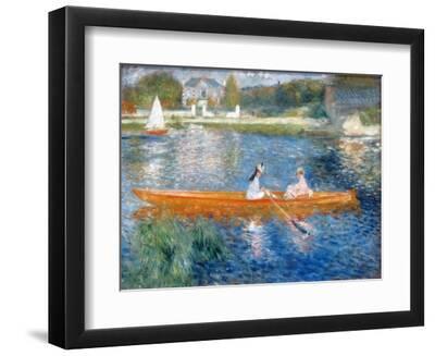 Painting Titled 'The Skiff (La Yole)' by Pierre-Auguste Renoir - Black Framed Art Print Wall Art, 12x9