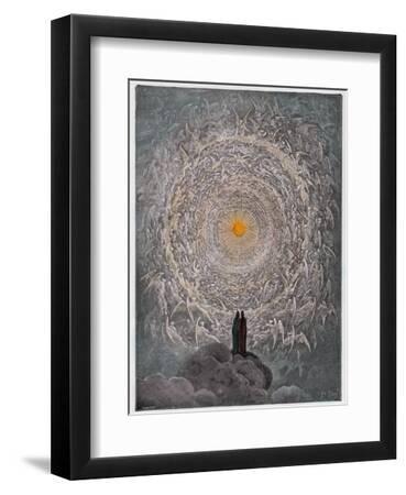 Paradiso, Canto 31 : the Saintly Throng Form a Rose in the Empyrean (Rose Celeste), Illustration Fr - Black Framed Art Print Wall Art, 9x12