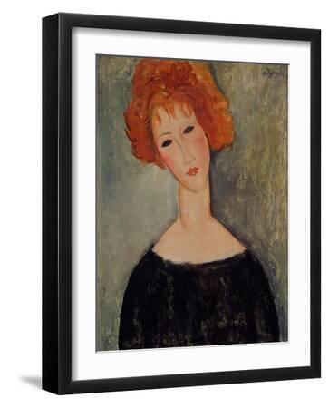 Red Head - Black Framed Art Print Wall Art, 12x16