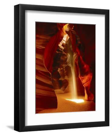 Slot Canyon, Upper Antelope Canyon, Page, Arizona, USA - Black Framed Art Print Wall Art, 9x12