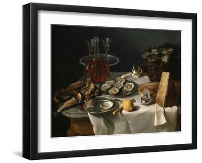 Still Life with Cat - Black Framed Art Print Wall Art, 16x12