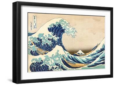 The Great Wave off Kanagawa - Black Framed Art Print Wall Art, 18x12