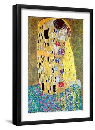 The Kiss - Black Framed Art Print Wall Art, 12x18