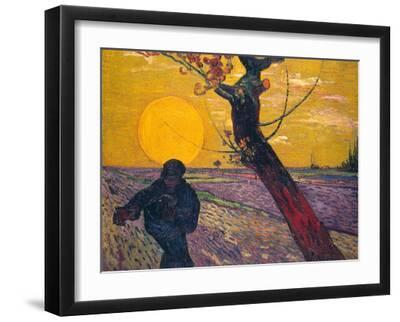 The Sower at Sunset, 1888 - Black Framed Art Print Wall Art, 16x12