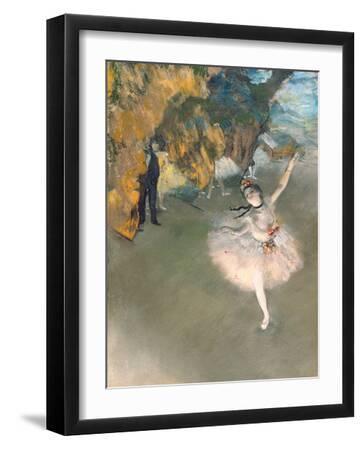 The Star (Danseuse Sur La Scene), about 1878 - Black Framed Art Print Wall Art, 12x16