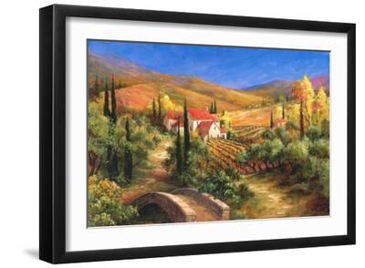 Tuscan Bridge - Black Framed Art Print Wall Art, 18x12