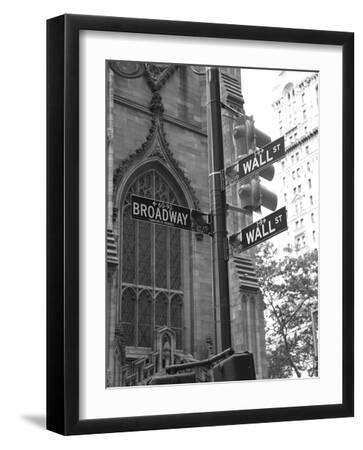 Wall Street Signs - Black Framed Art Print Wall Art, 12x16