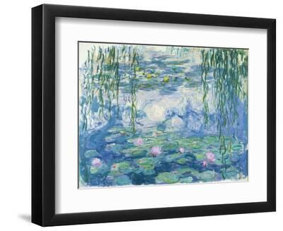 Waterlilies, 1916-19 - Black Framed Art Print Wall Art, 12x9