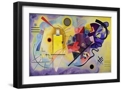 Yellow, Red, Blue, 1925 (Oil on Canvas) - Black Framed Art Print Wall Art, 18x12