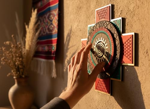 Anatoliawood Chakana inca symbol, Wooden chakana, Chakana (34x34 cm, GREEN)