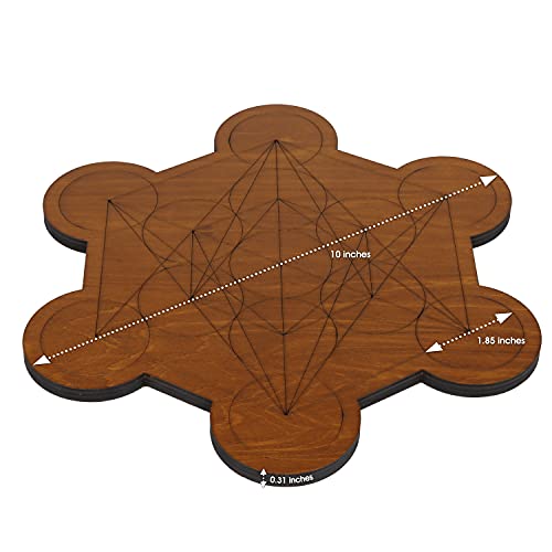 Curawood Metatron's Cube & Flower of Life Crystal Grid Board Bundle