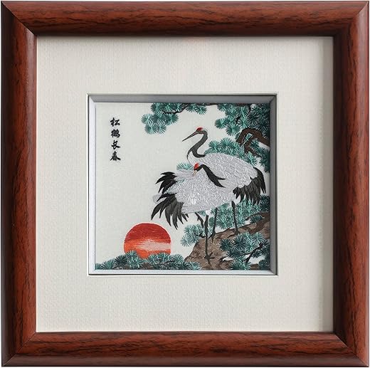 Ebherys Hunan Embroidery Art,Boatyard, Framed Hand Embroidery Artwork, Chinese Traditional Cutlture,Intangible Cultural Heritage Handmade Wall Art…...